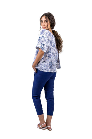 PANTALONE CAPRI BLU