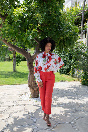 Open image in slideshow, Pantalone Capri Rosso
